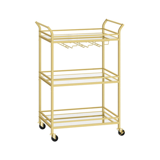 Home Bar Serving Cart with 3-Tier Shelf
