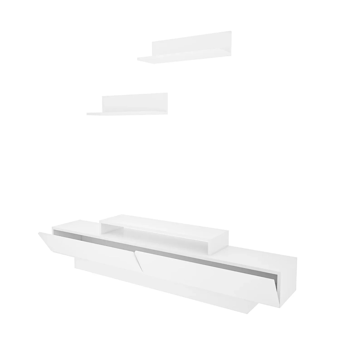 Lusi 71" Wide TV Stand for TVs up to 80" with 2 Wall Shelves