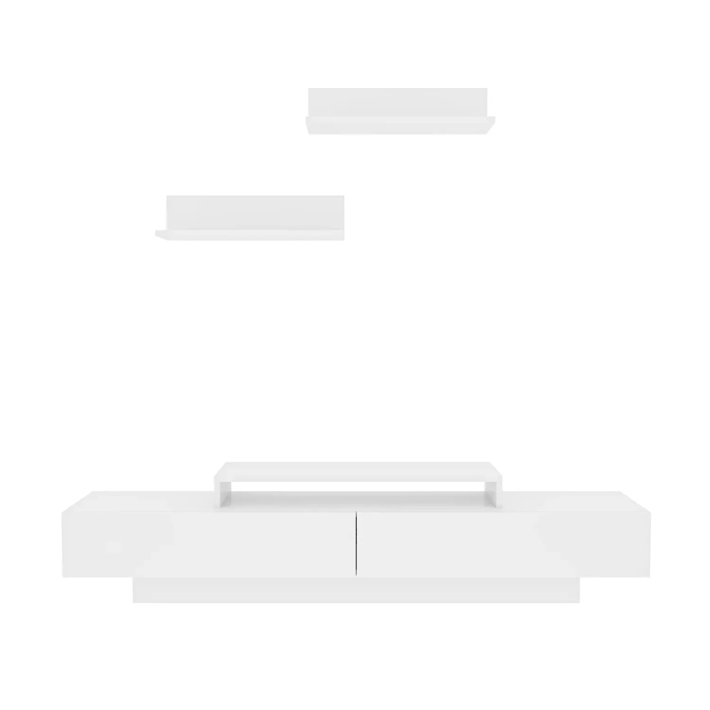 Lusi 71" Wide TV Stand for TVs up to 80" with 2 Wall Shelves
