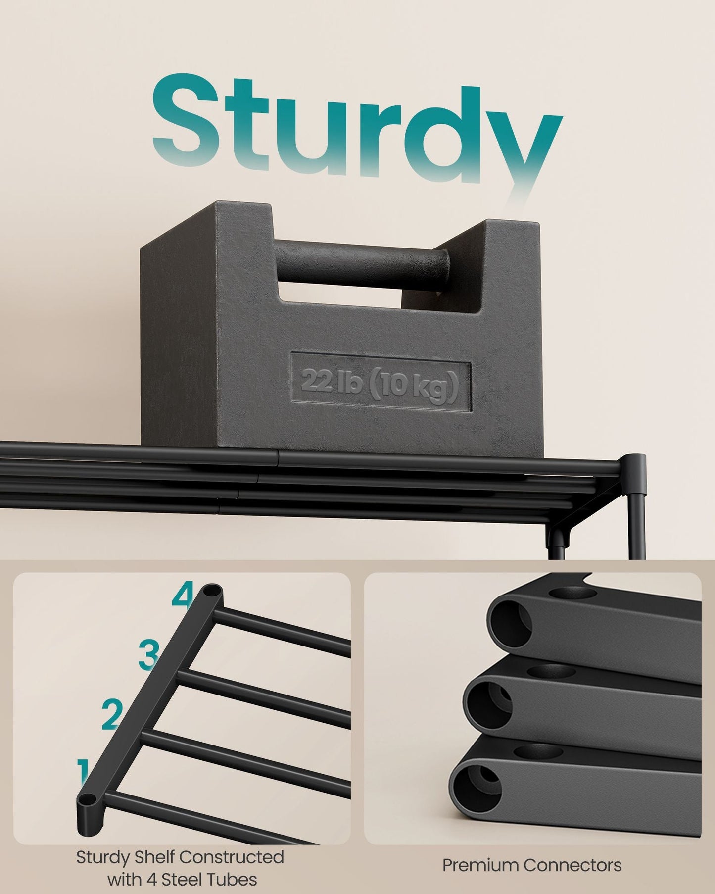 Shoe Rack, Shoe Organizer, Metal Storage Shelf