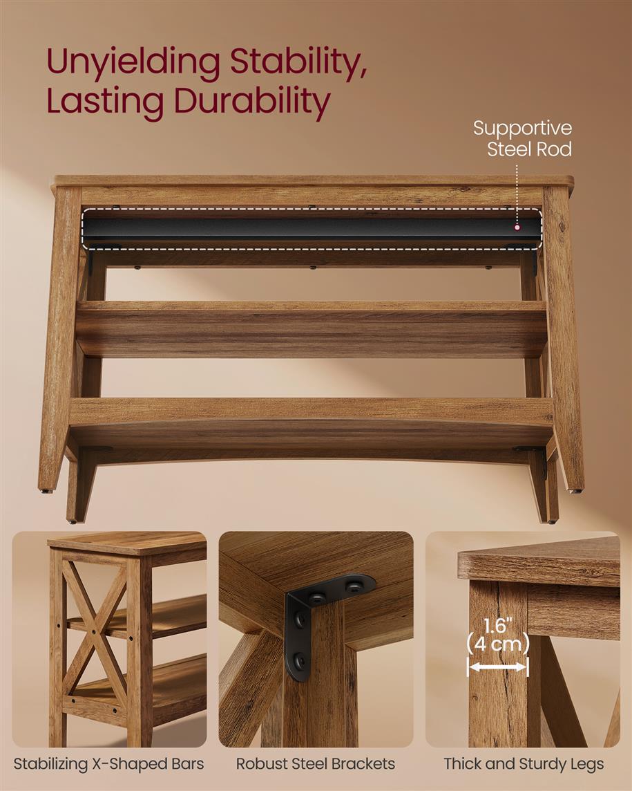 2-Tier Entryway Storage Bench, Holds up to 300 lb