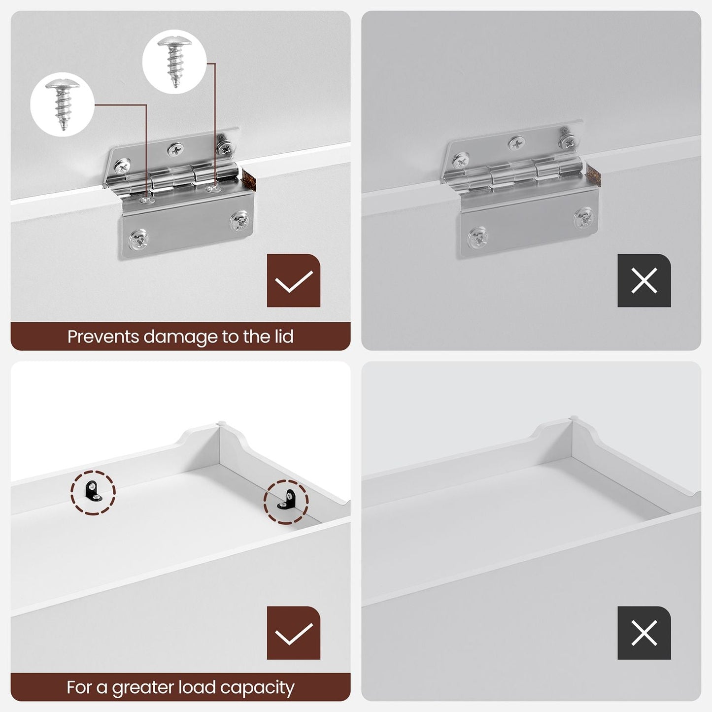 Storage Chest with 2 Safety Hinges