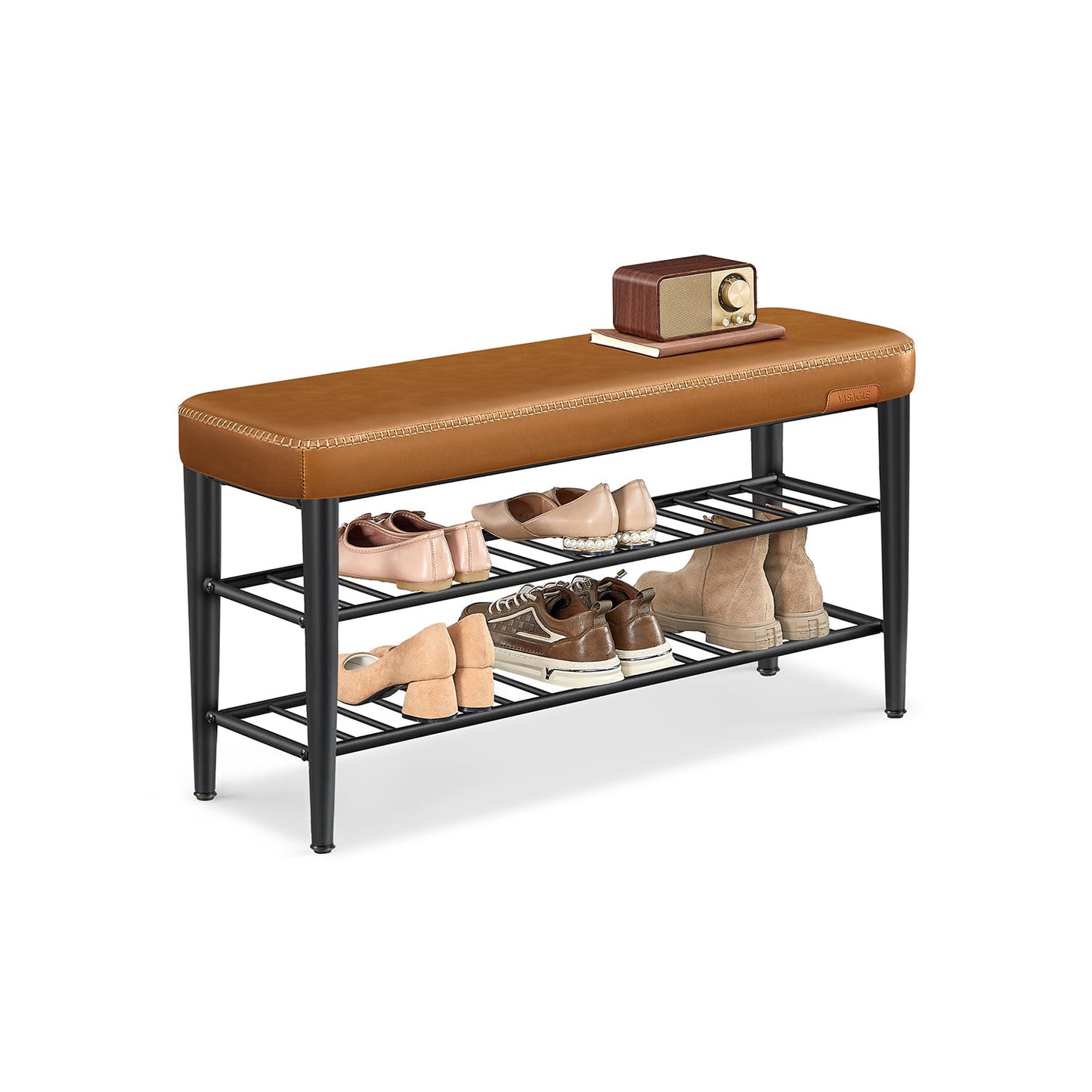 EKHO Collection - Shoe Bench with Metal Shelves
