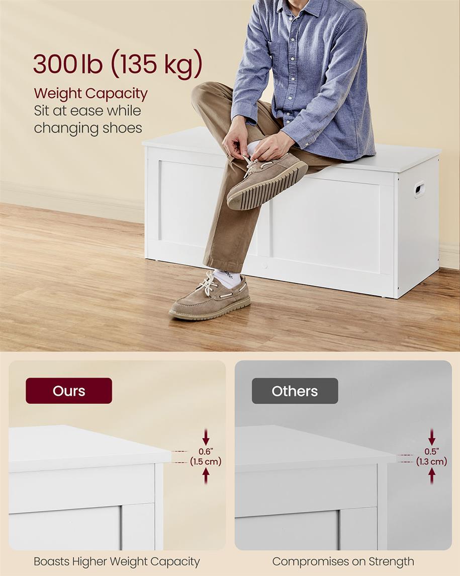 Storage Chest with 2 Safety Hinges
