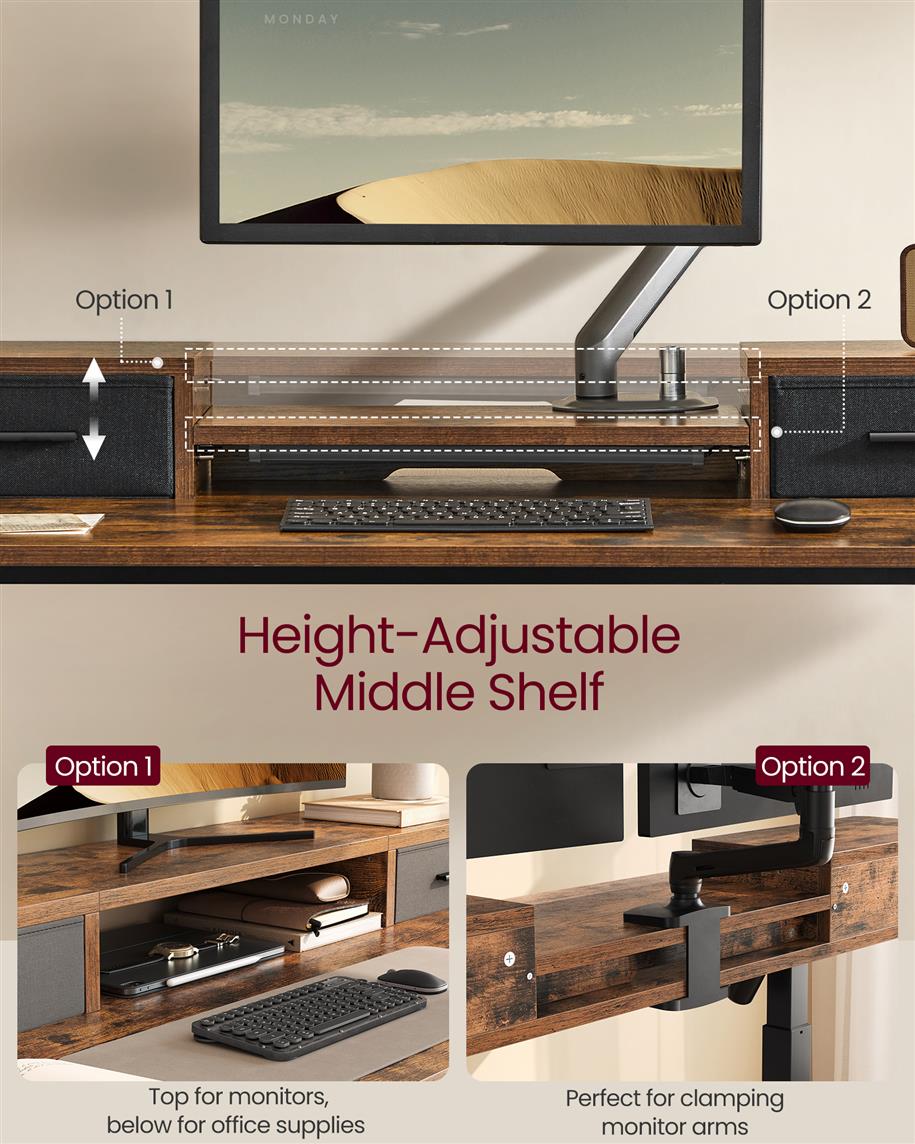 Electric Standing Desk with Drawers