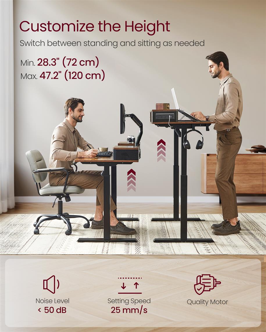 Electric Standing Desk with Drawers