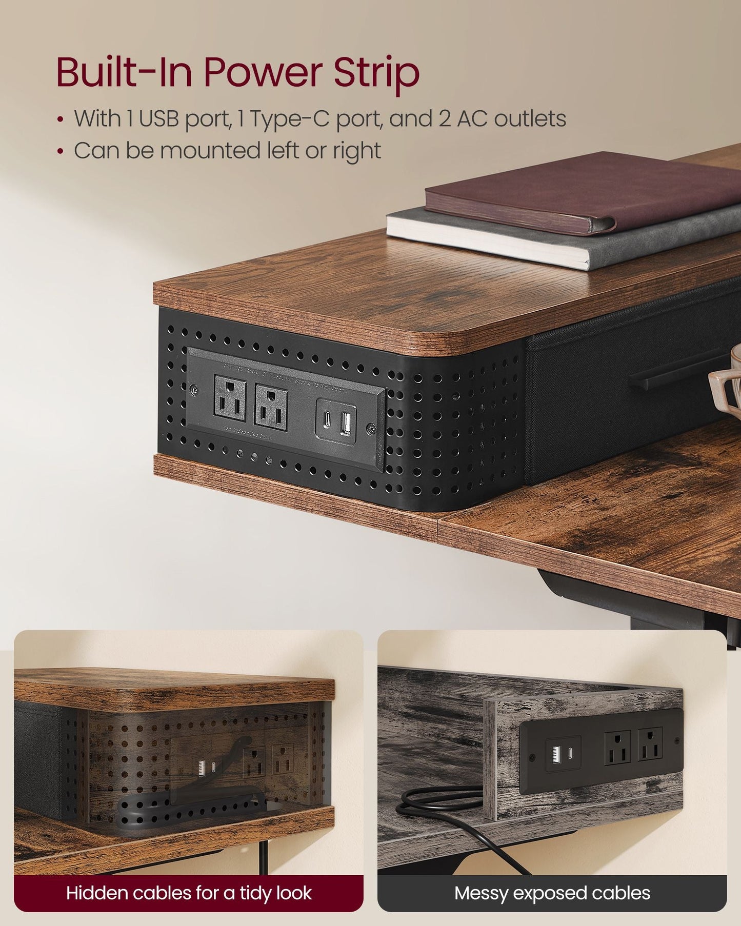 Electric Standing Desk with Drawers