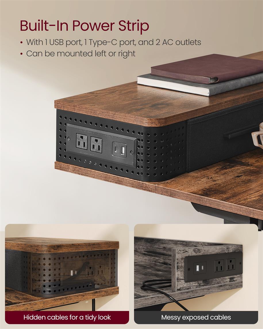 Electric Standing Desk with Drawers