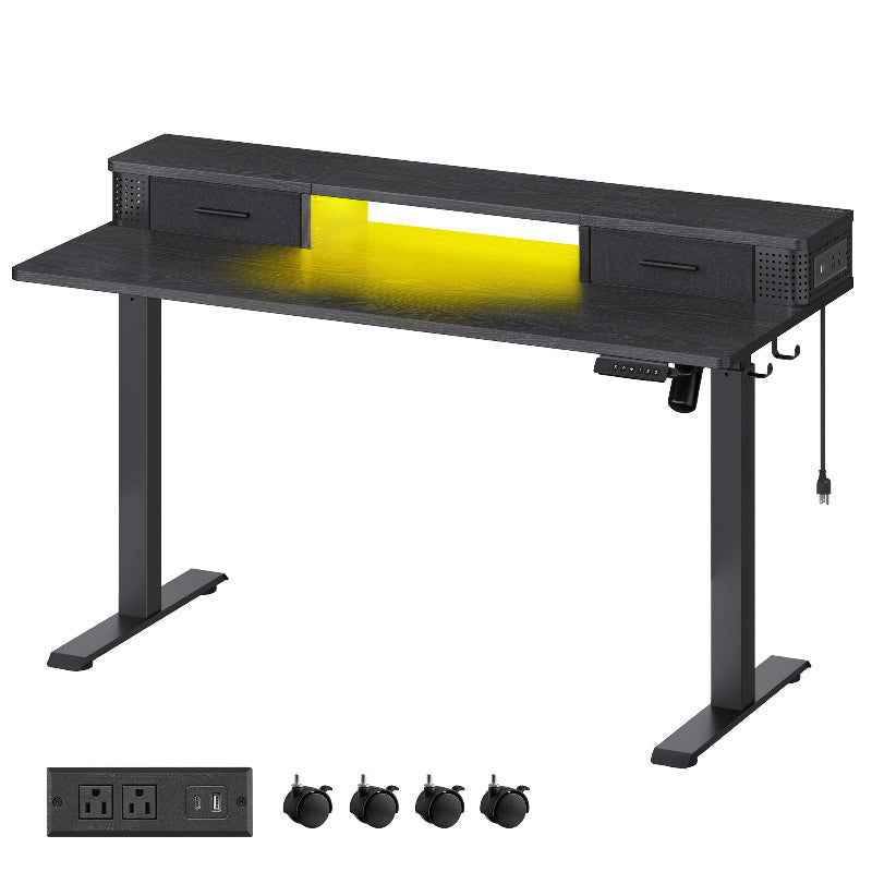 Electric Standing Desk with Drawers