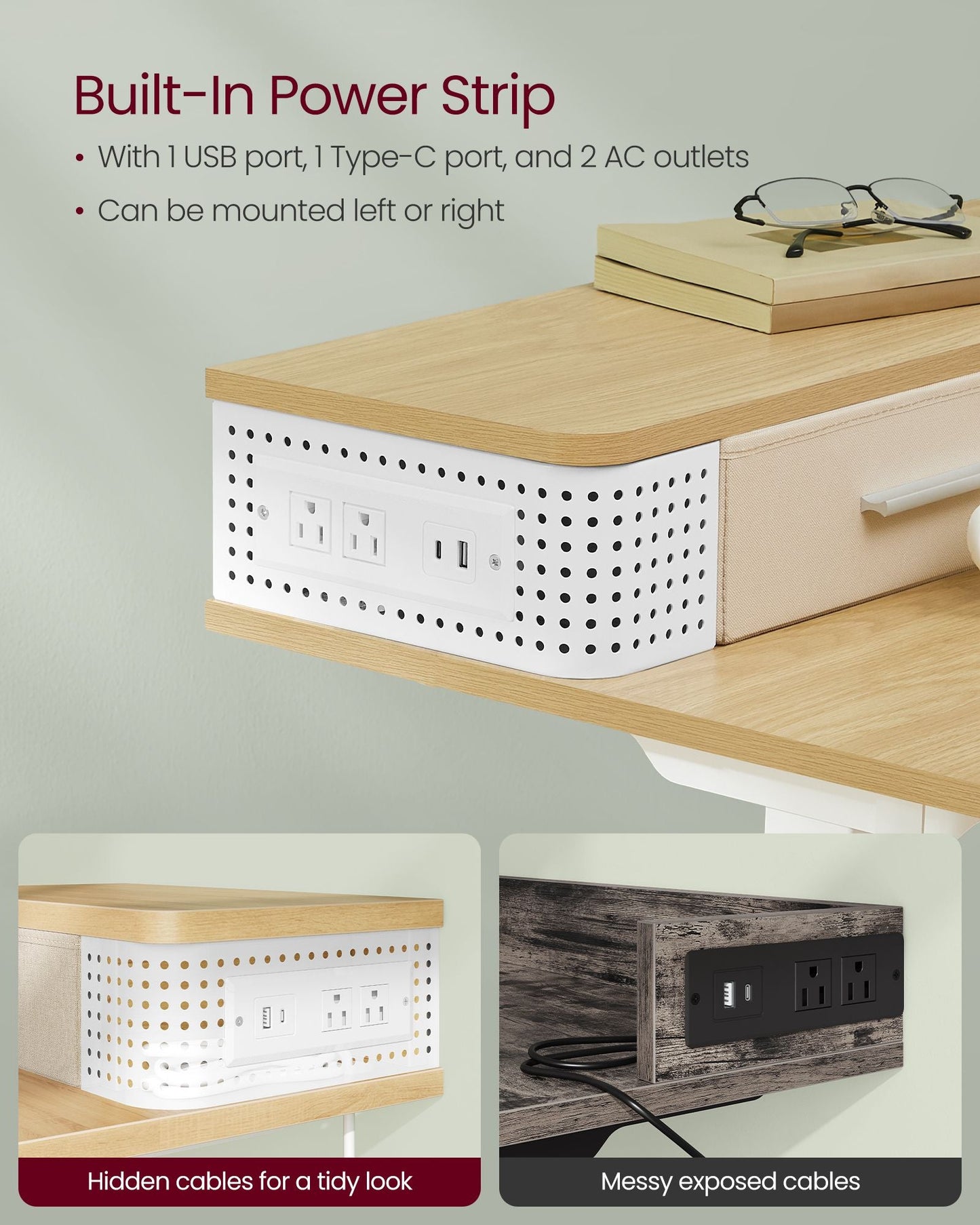 Electric Standing Desk with Drawers