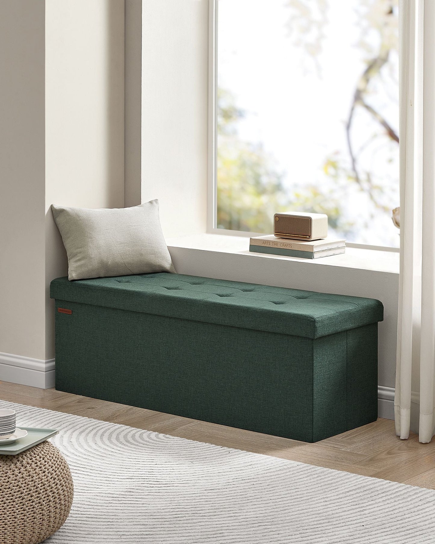 MAZIE Collection 43" Wide Folding Storage Ottoman Bench