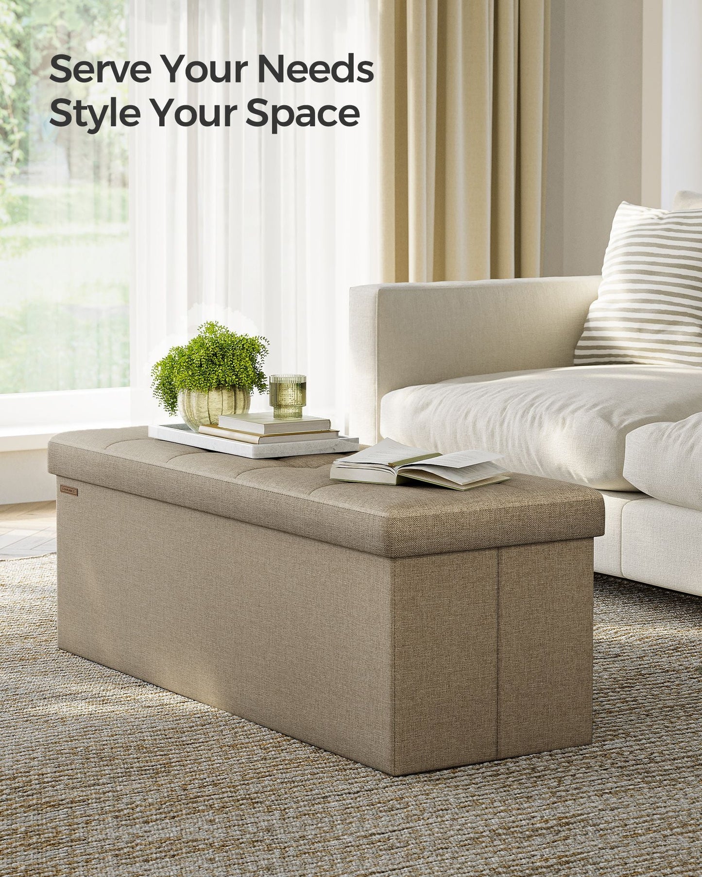 MAZIE Collection 43'' Folding Storage Ottoman Bench