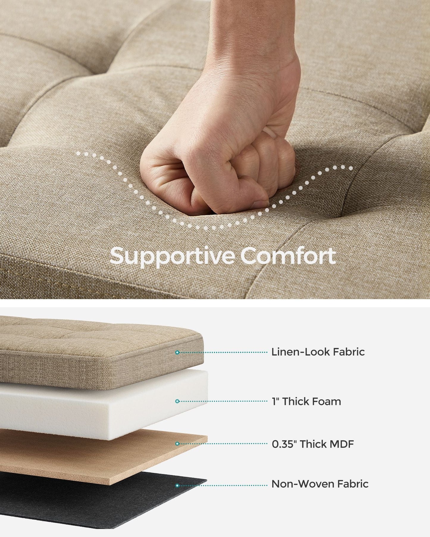 MAZIE Collection 43'' Folding Storage Ottoman Bench