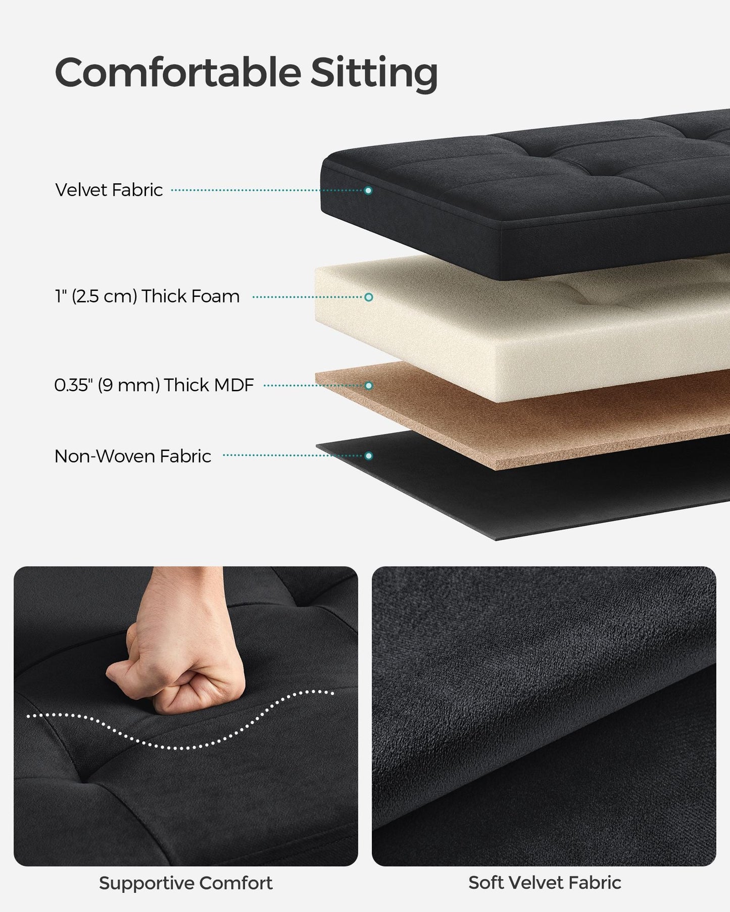Storage Ottoman Bench with Storage Chest, Load up to 660 lb