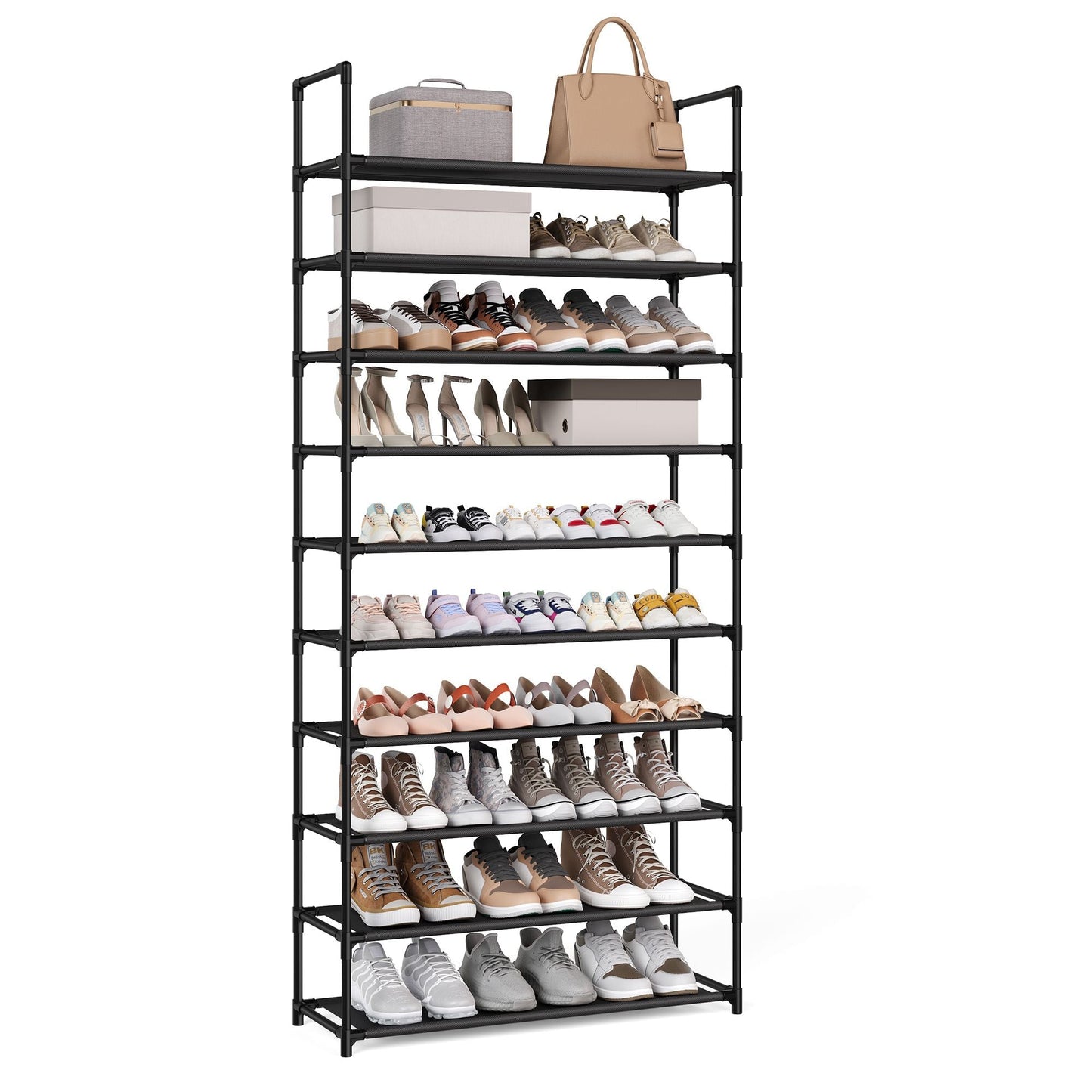 Shoe Rack, 10-Tier Shoe Shelf, Shoe Storage Organizer
