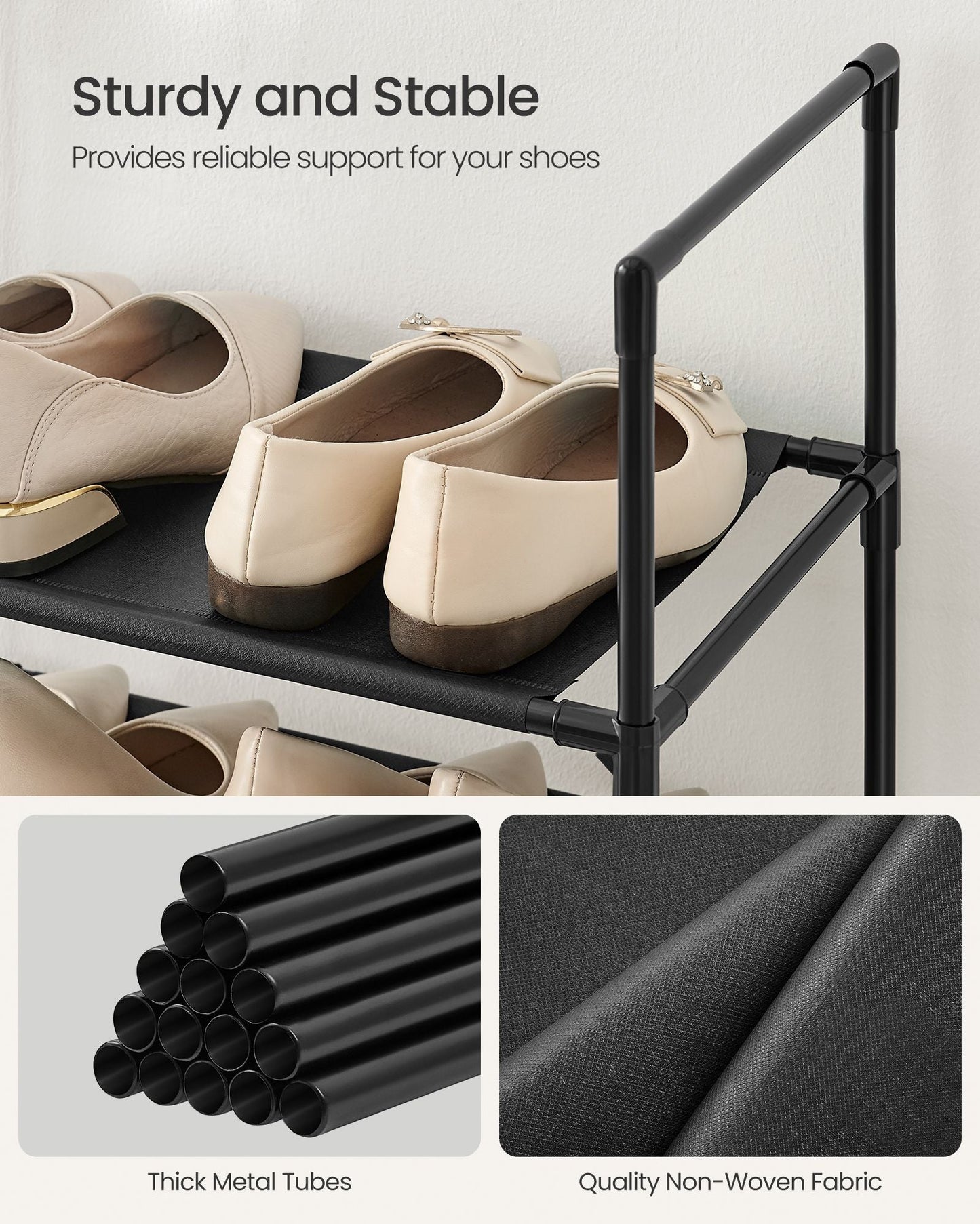 Shoe Rack, 10-Tier Shoe Shelf, Shoe Storage Organizer