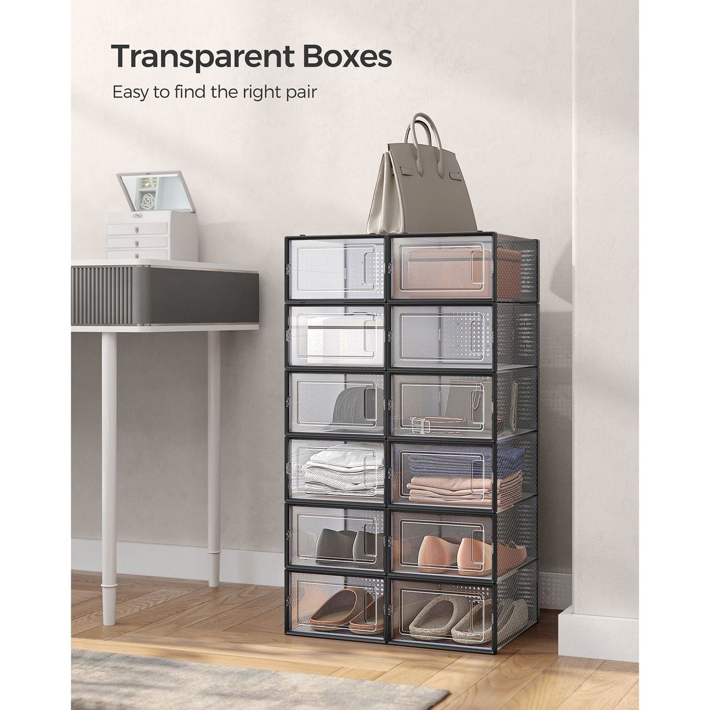 Pack of 12 Shoe Boxes, Fit up to US Size 11