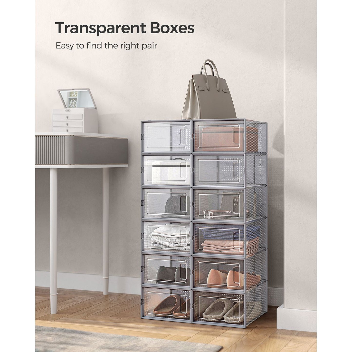 Pack of 12 Shoe Boxes, Fit up to US Size 11