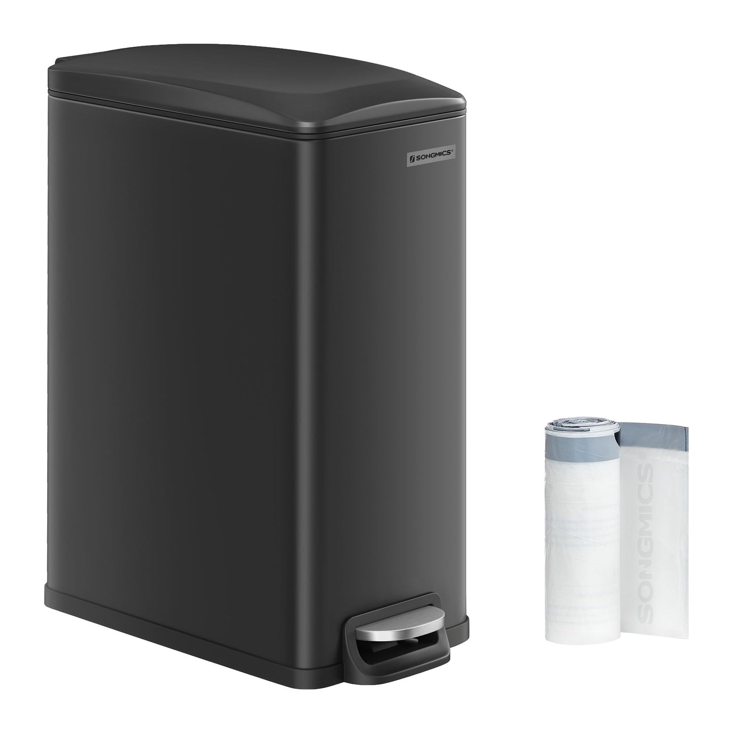 13 Gallon Garbage Can for Narrow Spaces with Soft-Close Lid