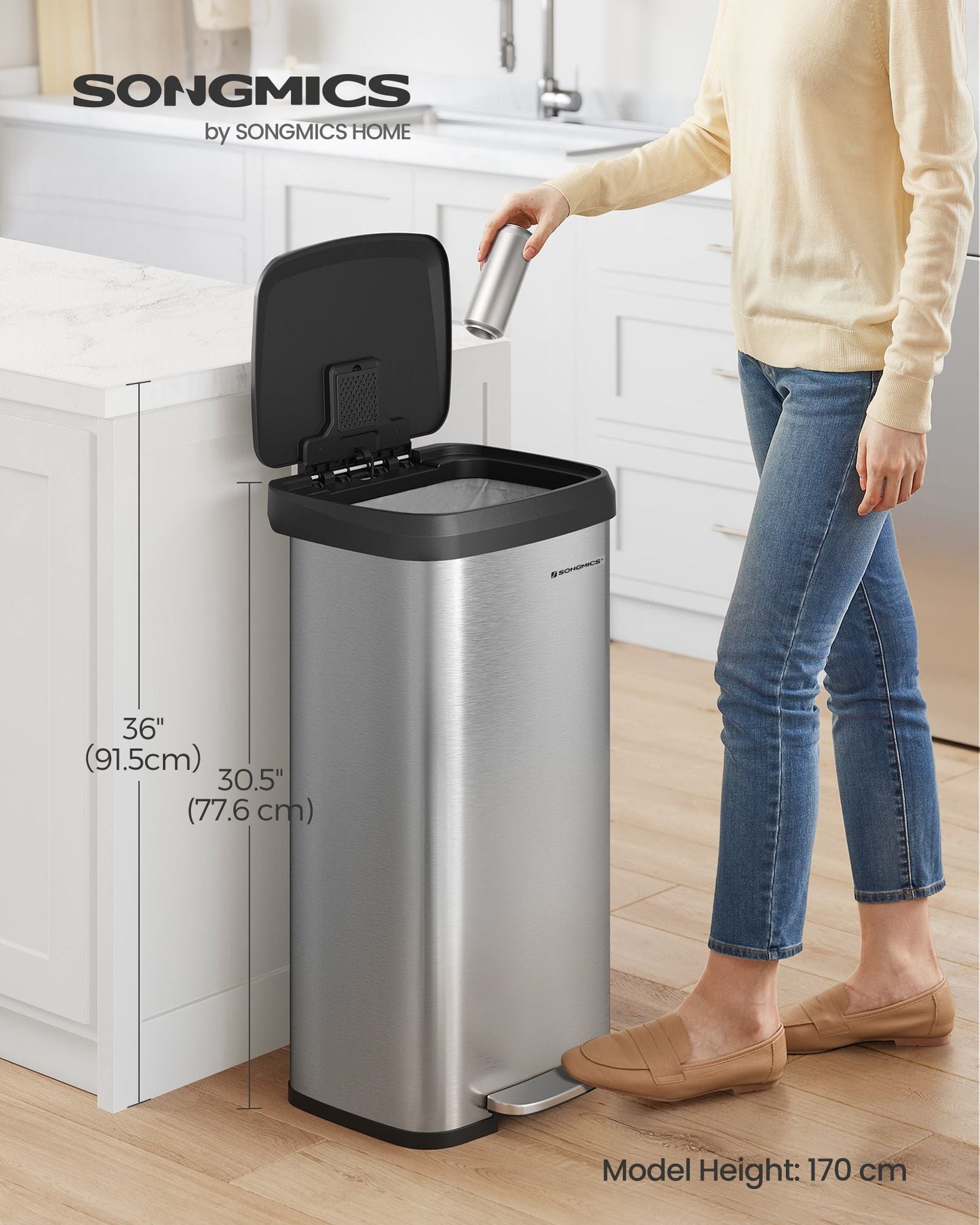 18-Gallon Stainless Steel Garbage Can