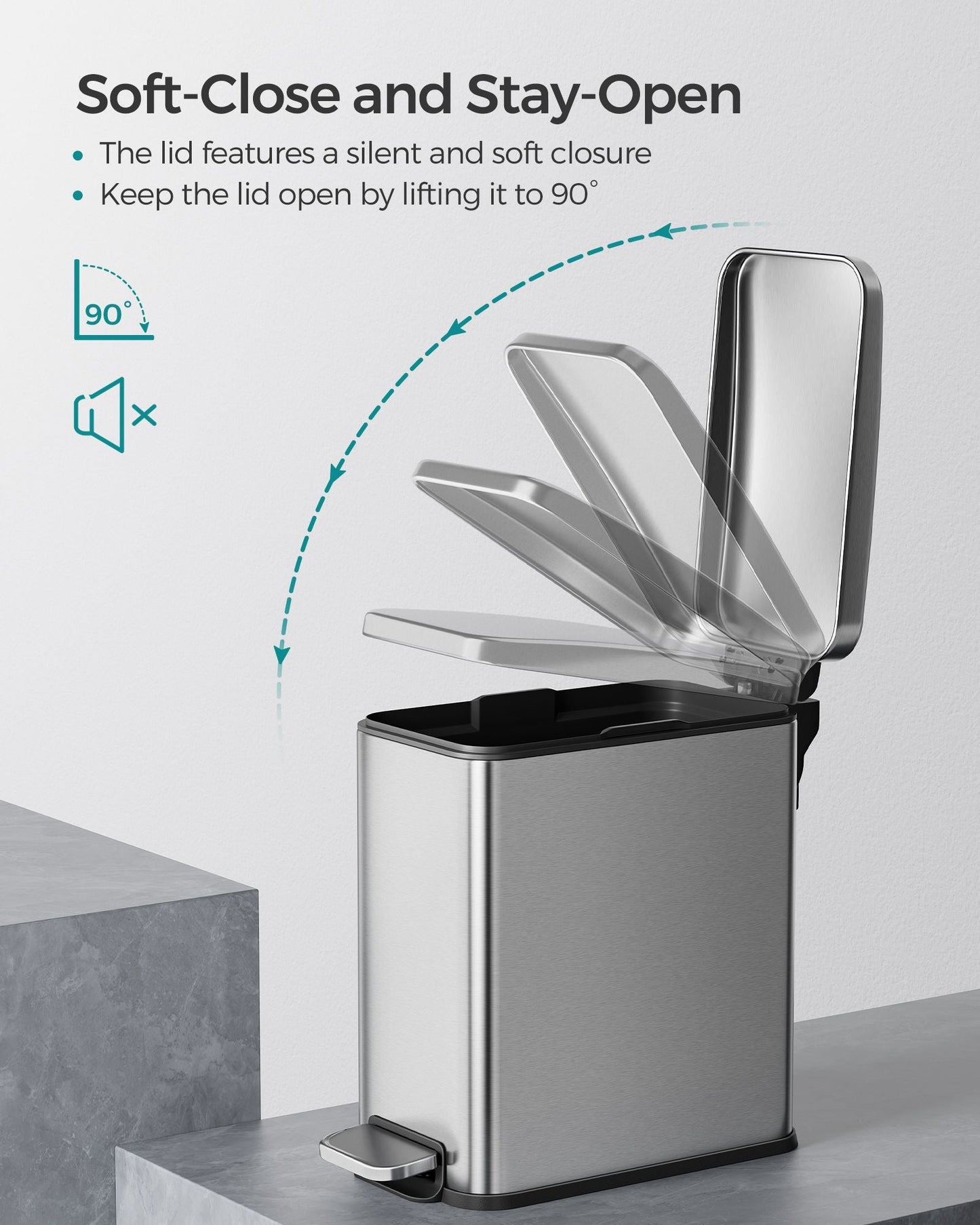 1.3 Gallon Small Trash Bin with Lid