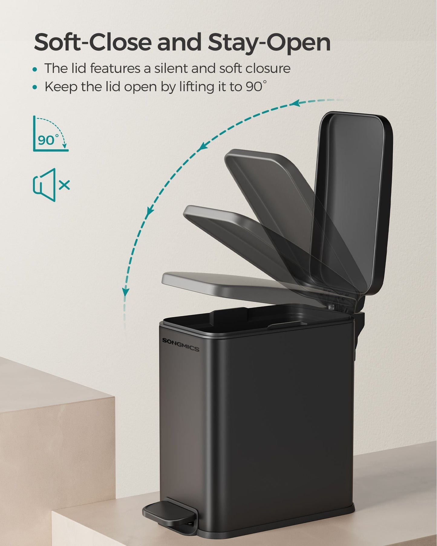 2.6 Gallon Small Trash Bin with Lid