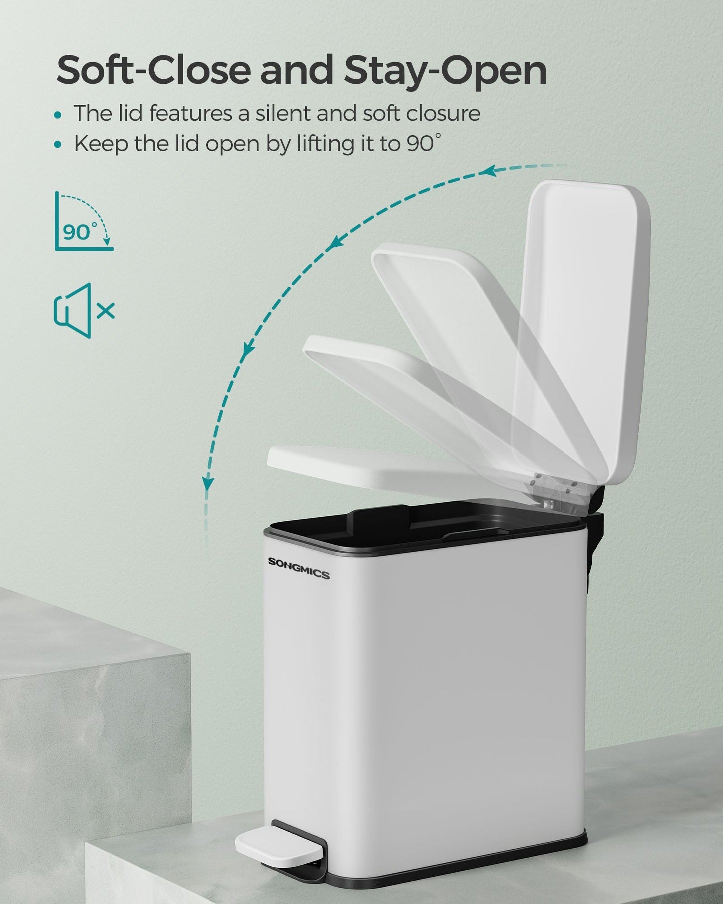 2.6 Gallon Small Trash Bin with Lid