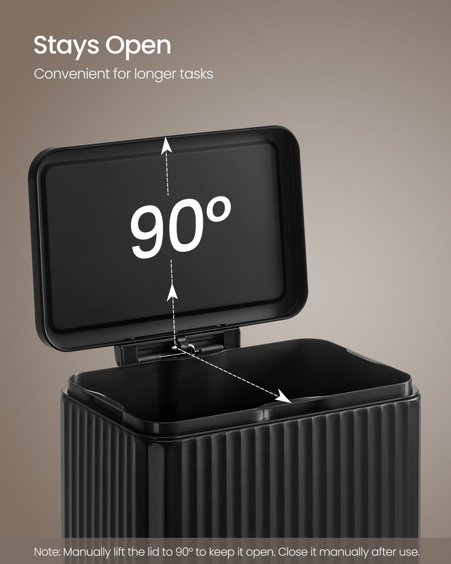 Trash Can, 13 Gallon (50 L) Garbage Can for Kitchen