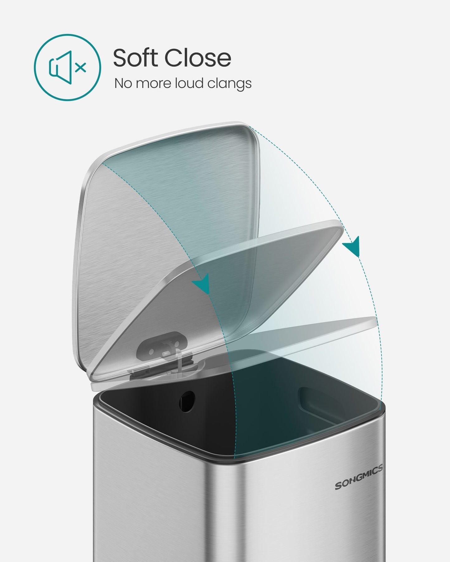 Stainless Trash Can 5.2-Gallon (20 L) with Inner Bucket