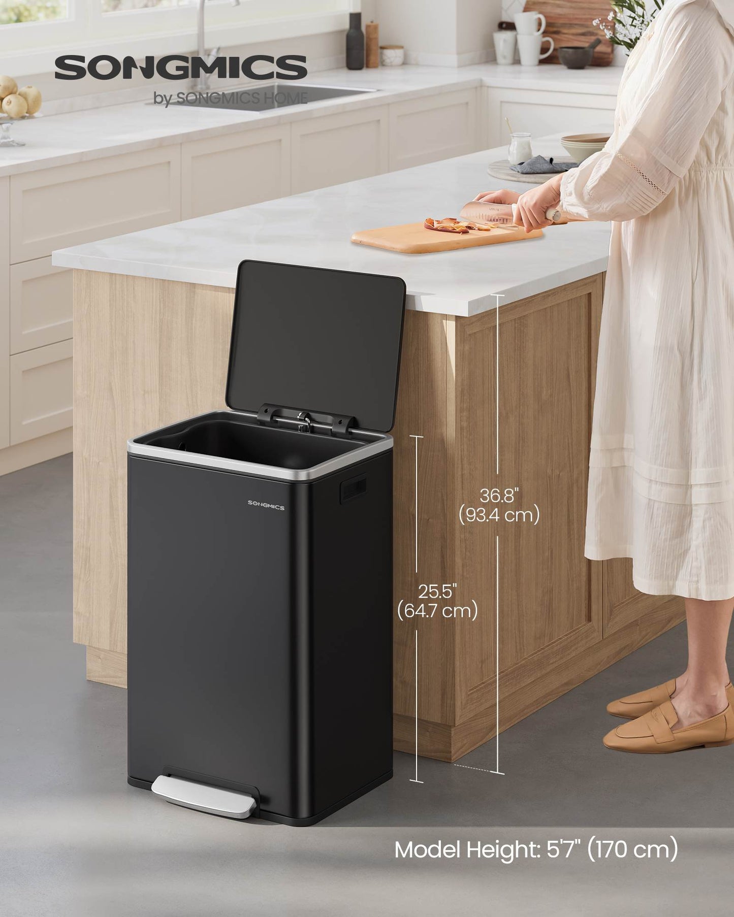 13-Gallon Trash Can with Soft-Close Lid