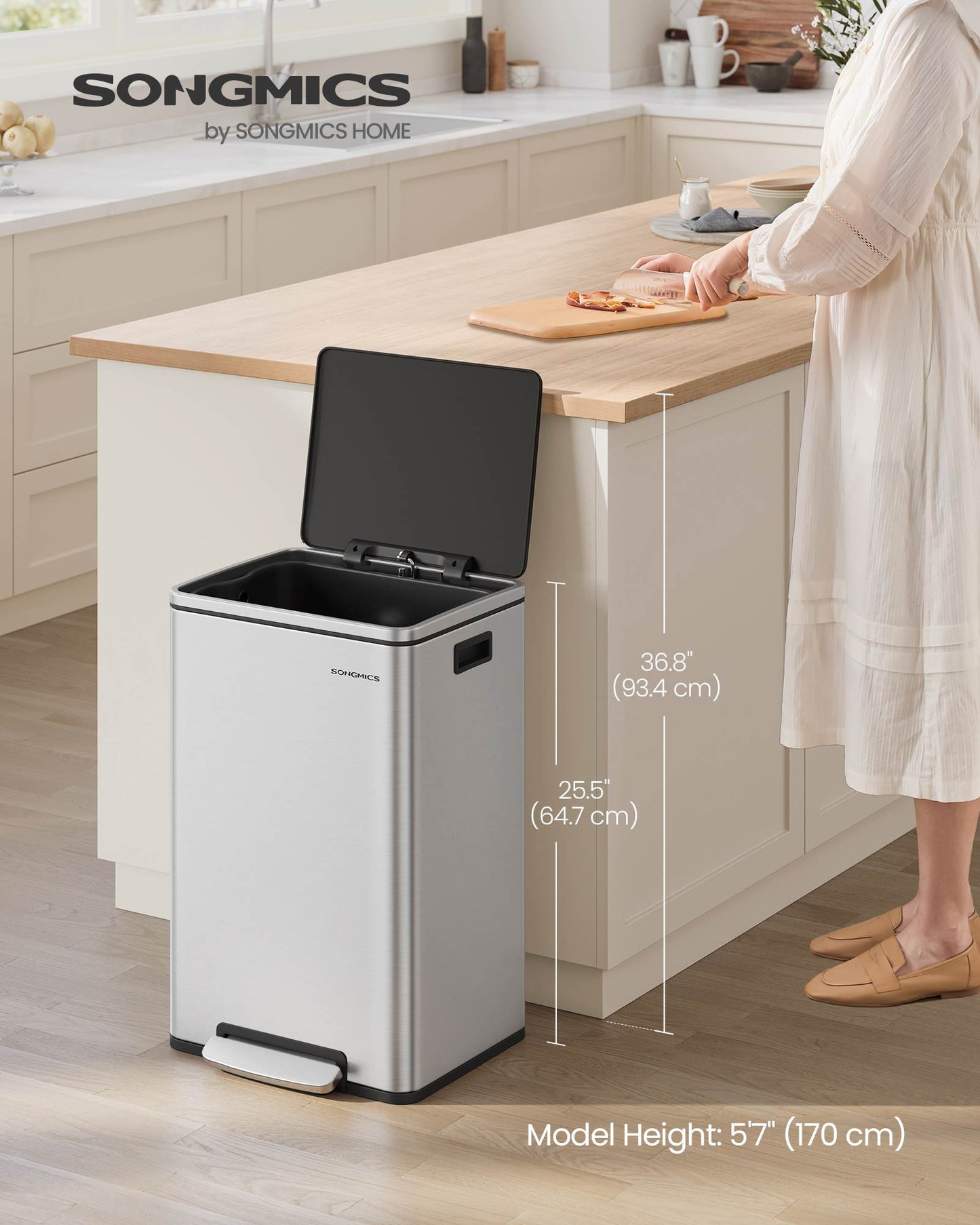 13-Gallon Trash Can with Soft-Close Lid