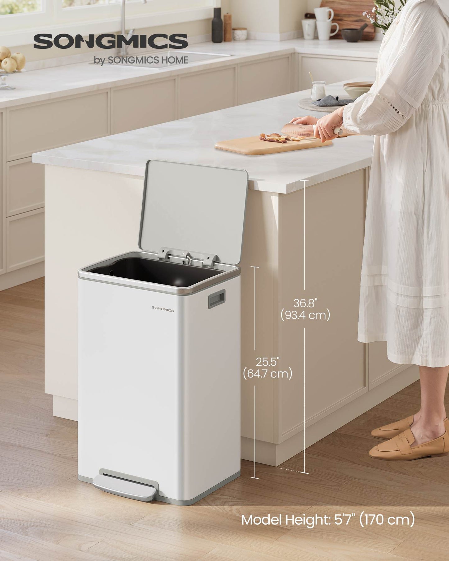 13-Gallon Trash Can with Soft-Close Lid