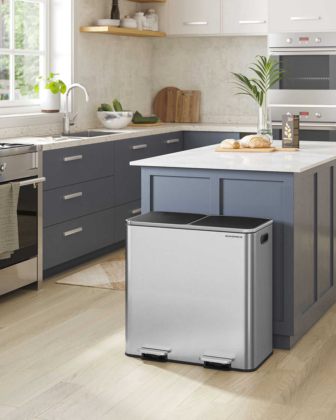 2 x 10.6 Gallon (2 x 40 L) Trash Can for Kitchen