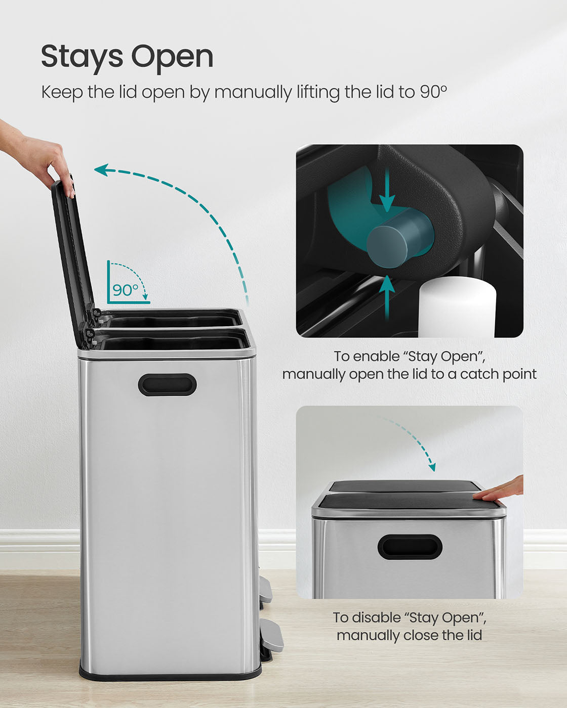 2 x 10.6 Gallon (2 x 40 L) Trash Can for Kitchen