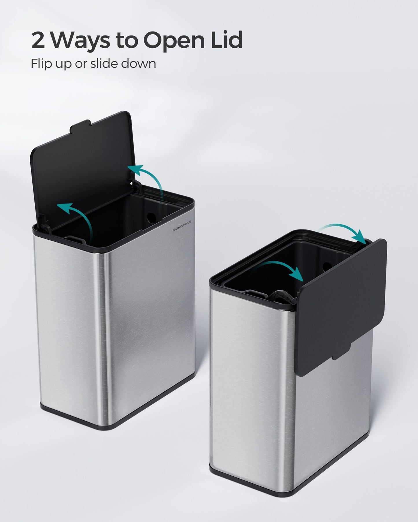 2.1-Gallon Hanging Trash Can with Lid