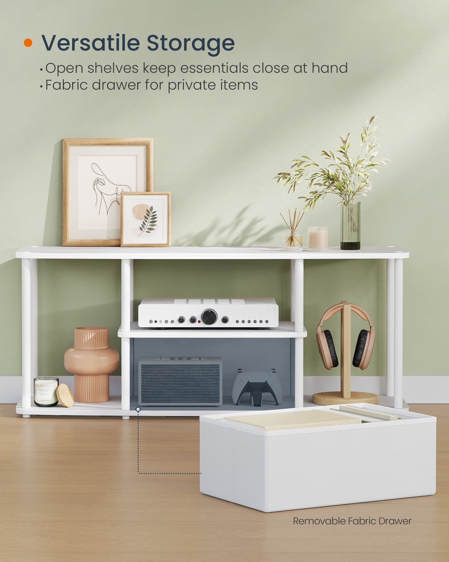 Superfast Toolless Assembly, TV Stand for TVs up to 50 Inches