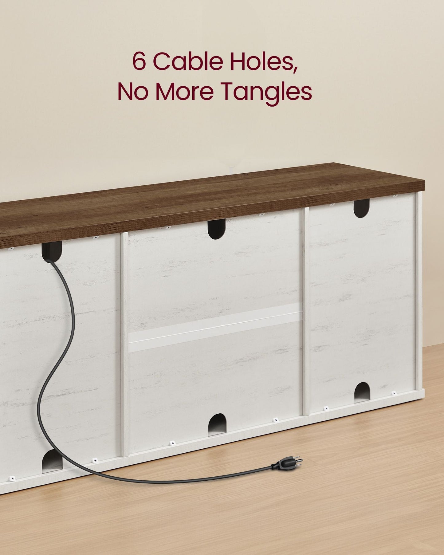 Farmhouse TV Stand for TVs up to 65 Inches, Entertainment Center with Storage Cabinets and Sliding Barn Doors