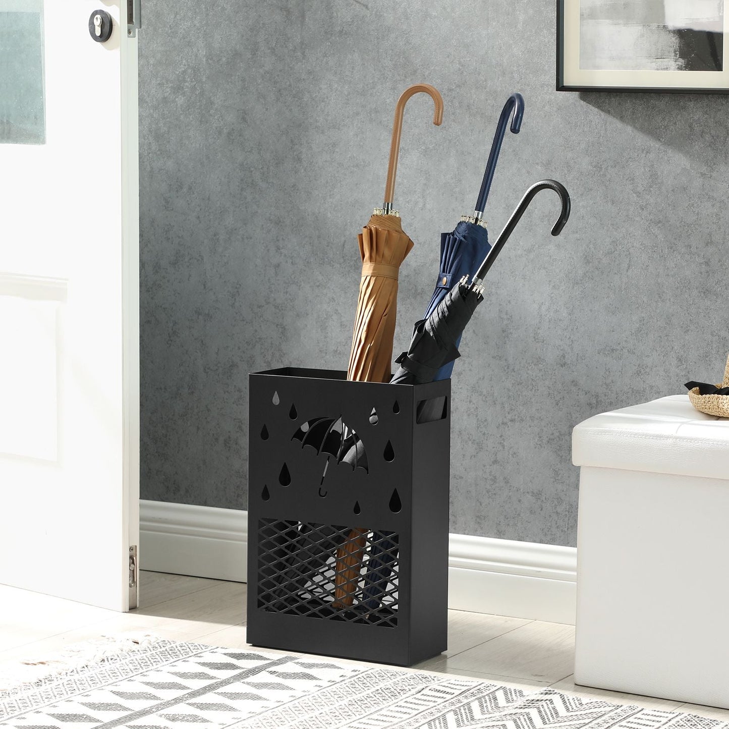 Metal Umbrella Stand, Cutout Design