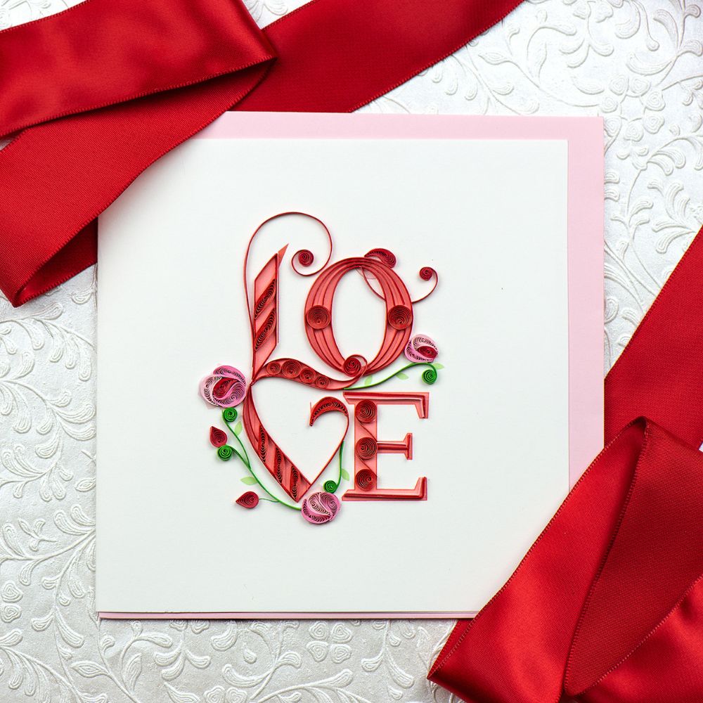 Love Quilled Greeting Card
