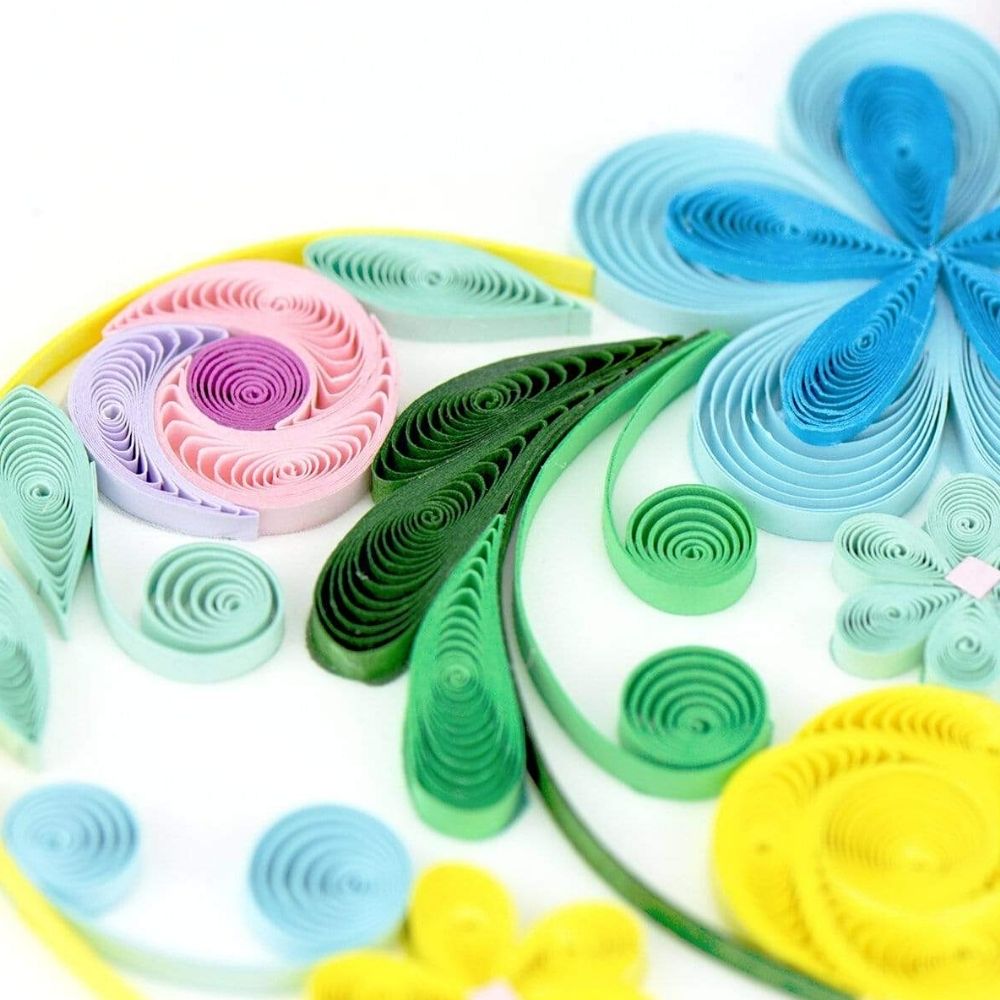 Floral Rainbow Heart Quilled Greeting Card