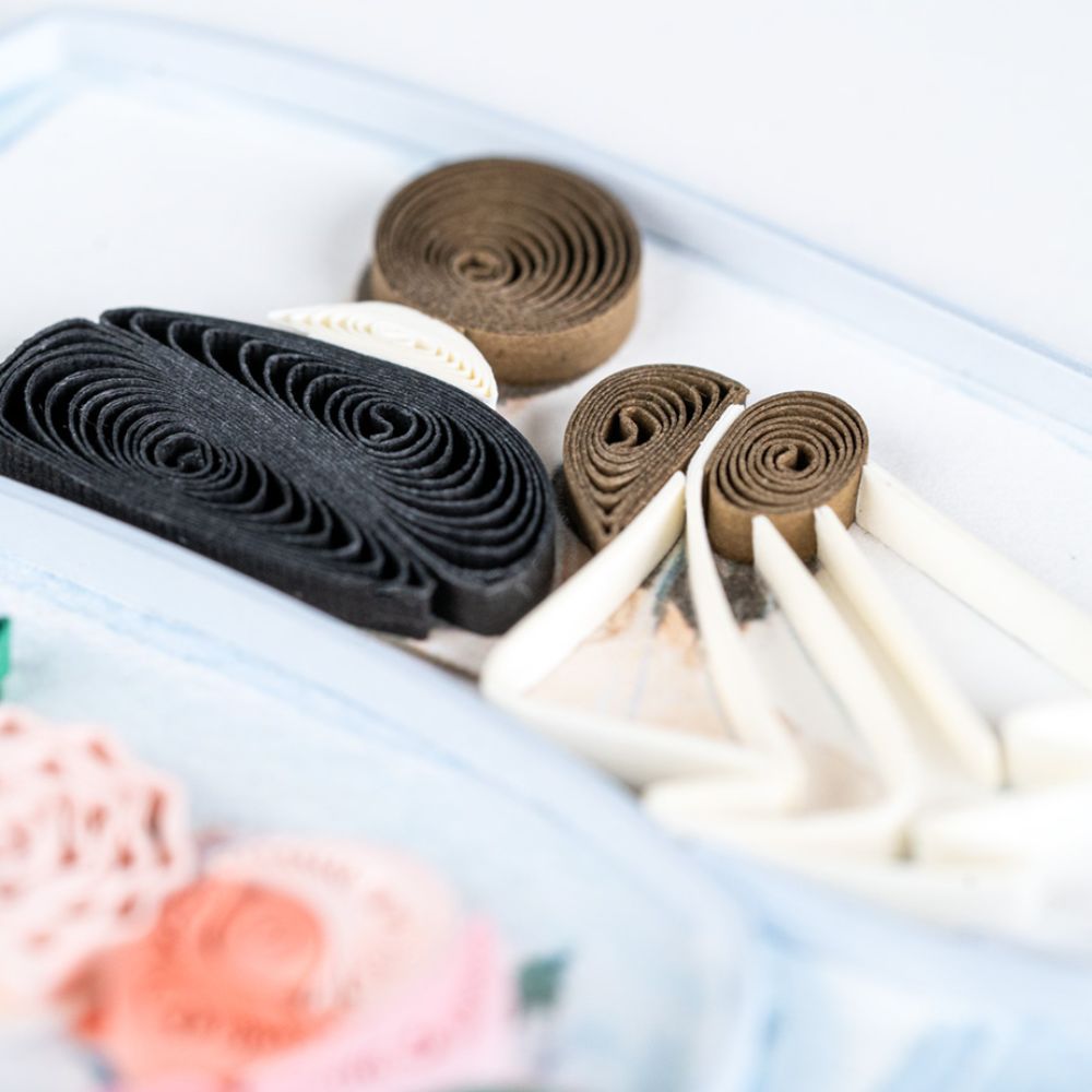 Just Married Car Wedding Quilled Card