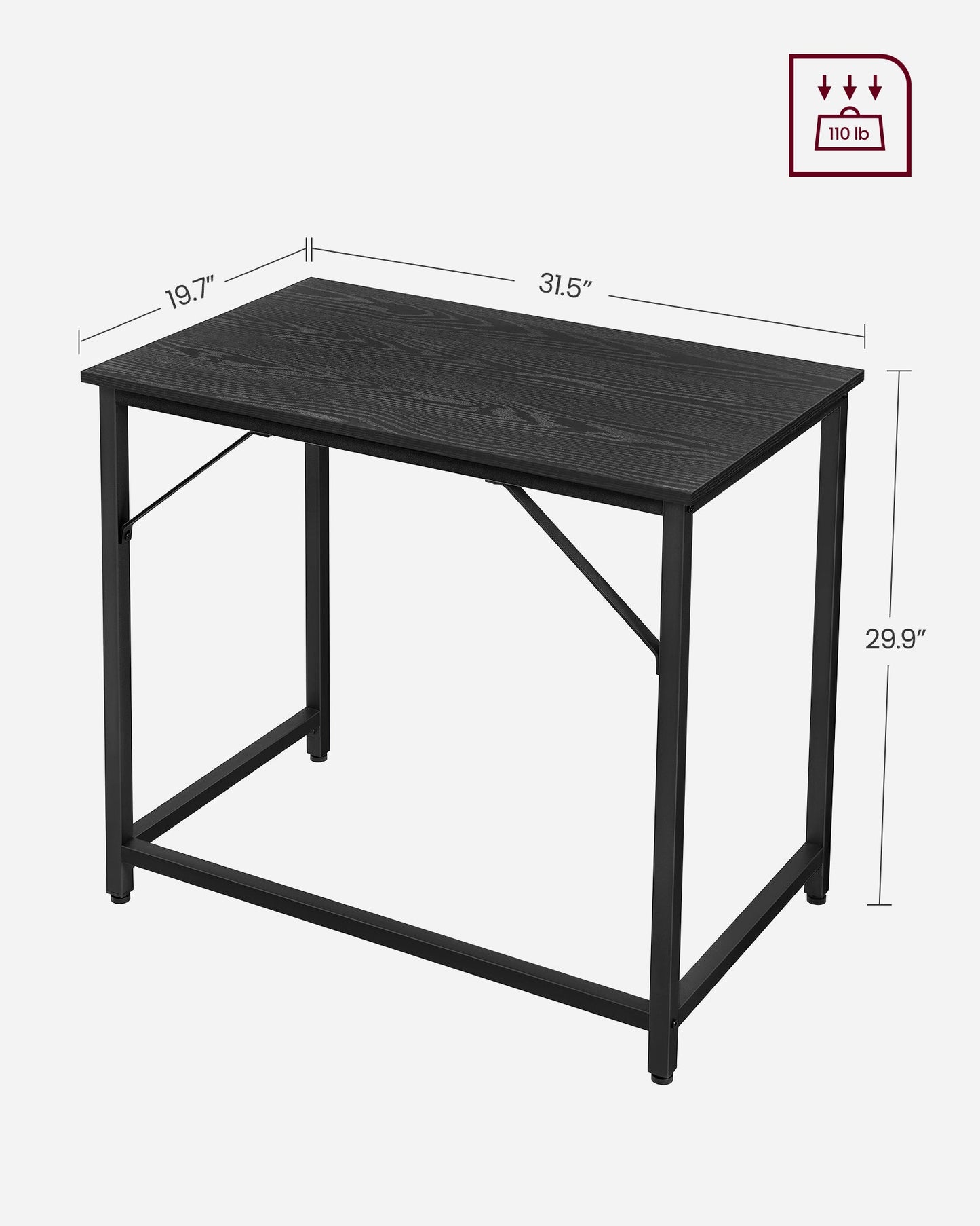 Computer Desk, Gaming Desk, Home Office Desk, Black with Wood Grain