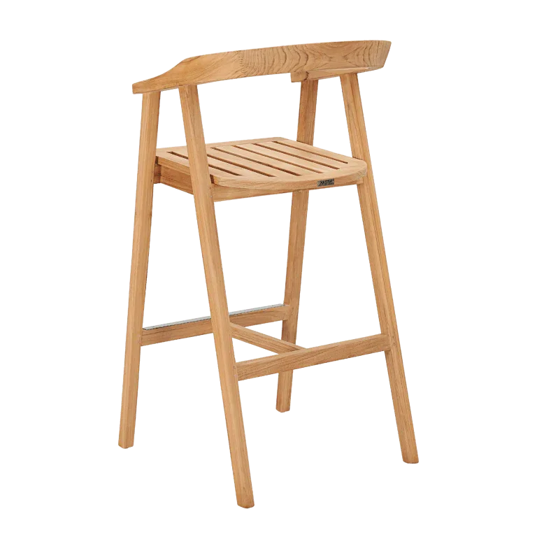 La Costa Teak Patio Barrel Back Bar Armchair