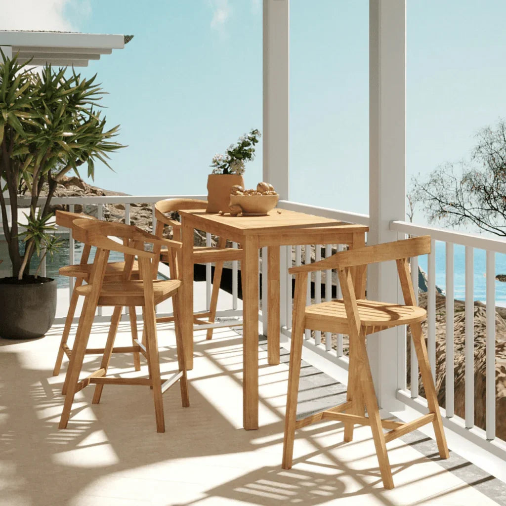 La Costa Teak Patio Counter Height Dining Set 5PC