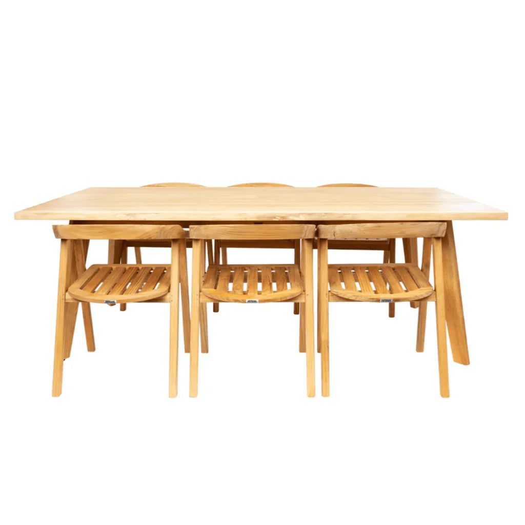 La Costa Teak Patio Rectangular Dining Set 7PC