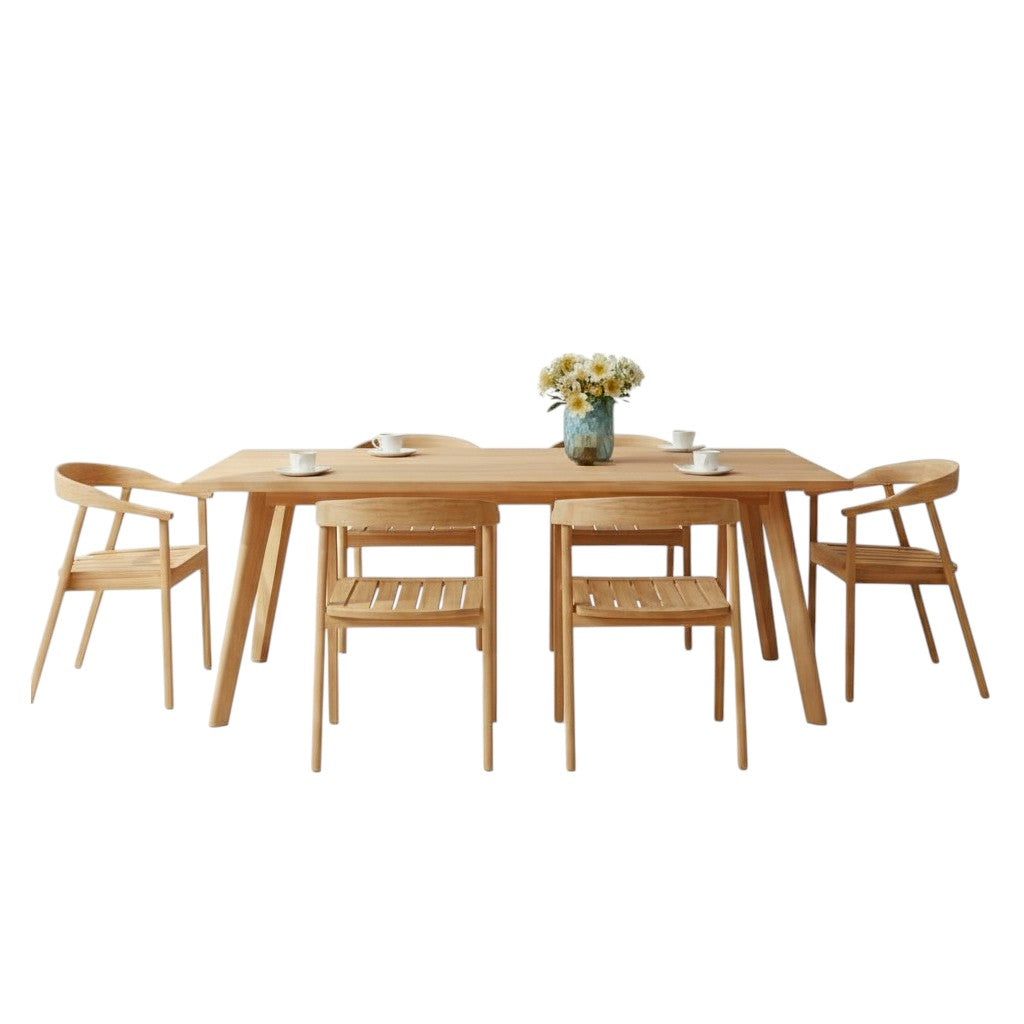 La Costa Teak Patio Rectangular Dining Set 7PC