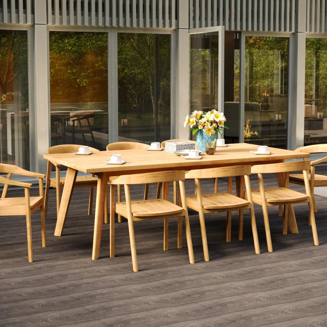 La Costa Teak Patio Wide-Plank Outdoor Dining Table