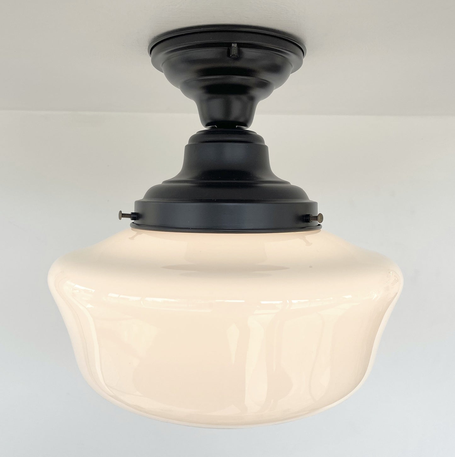 SCHOOLHOUSE Authentic Historical 1930's Antique Milk Glass Ceiling Light