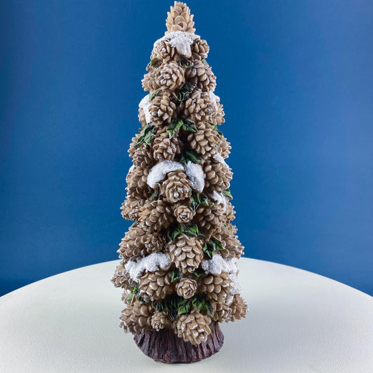 Large 14.5" Tall Pine Cone Tree. Christmas Village Accessory. Holiday Decor. Rustic Home Wood Cabin Display. Kids Room. Gift for Him Her.