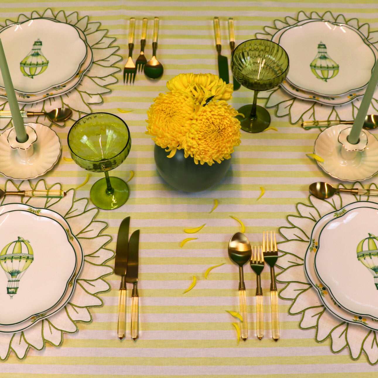 Buttercream Yellow Stripe Tablecloth